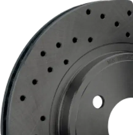 SP Performance Cross Drilled rotor surface