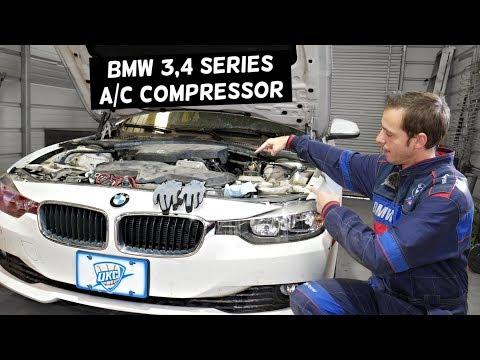 BMW A/C AC COMPRESSOR LOCATION REPLACEMENT EXPLAINED F30 F31 F32 F33 F34 320i 328i 420i 428i