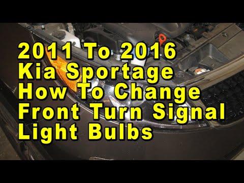 2011 To 2016 Kia Sportage How To Change Front Turn Signal Light Bulbs With Part Number