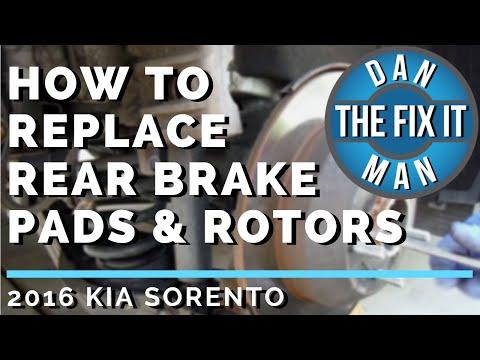 2016 KIA SORENTO - HOW TO REPLACE REAR BRAKE PADS & ROTORS - DIY