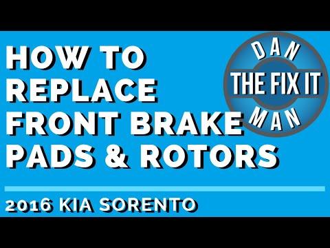 2016 KIA SORENTO - HOW TO REPLACE FRONT BRAKE PADS & ROTORS - DIY
