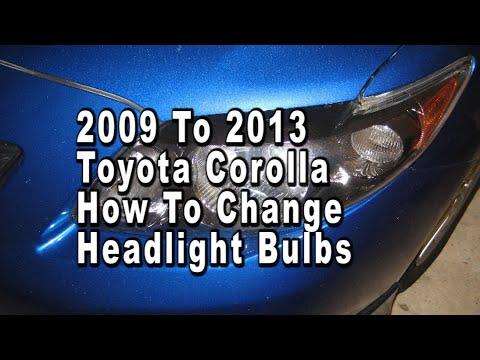 Toyota Corolla How To Change Headlight Bulbs 2009 2010 2011 2012 2013 With Part Numbers