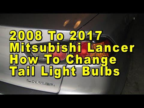 2008 To 2017 Mitsubishi Lancer How To Change Tail Light Bulbs With Part Numbers - Brake, Turn, Side