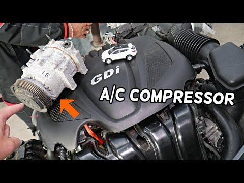 HYUNDAI SANTA FE AC COMPRESSOR REPLACEMENT REMOVAL