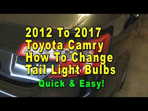 2012 To 2017 Toyota Camry How To Change Tail Light Bulbs With Part Numbers - Quick & Easy