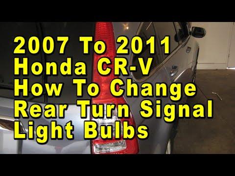 2007 To 2011 Honda CR-V How To Change Rear Turn Signal Light Bulbs With Part Number
