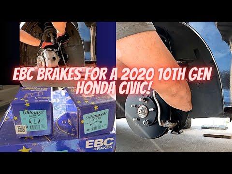 REPLACING THE FRONT BRAKES IN A 2020 HONDA CIVIC- ROTORS & PADS 10TH GEN - EBC ROTORS AND PADS