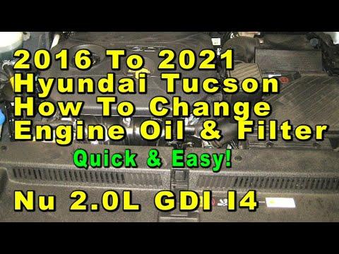 How to Change Engine Oil and Filter on a 2010-2021 Hyundai Tucson 2.4L (Engine: Inline 4 2.4L)