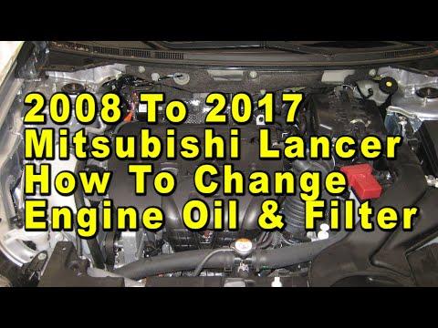 2008 To 2017 Mitsubishi Lancer How To Change Engine Oil & Filter With Part Numbers