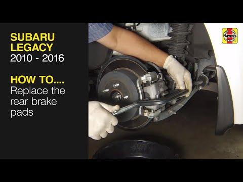 How to Replace the rear brake pads on the Subaru Legacy 2010 to 2016