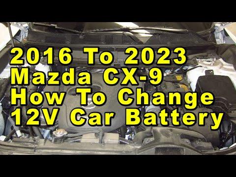 Mazda CX-9 How To Change 12V Car Battery 2016 To 2023 With Group Size & Part Numbers