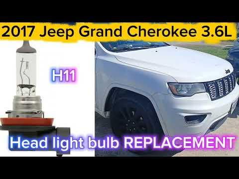 2017 Jeep Grand Cherokee 3.6L Headlight bulb replacement. Driver and passenger side